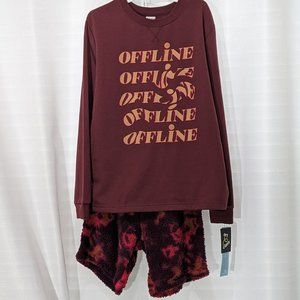 Art Class Pajamas Girls Sleepwear Pjs Set Size M Burgundy